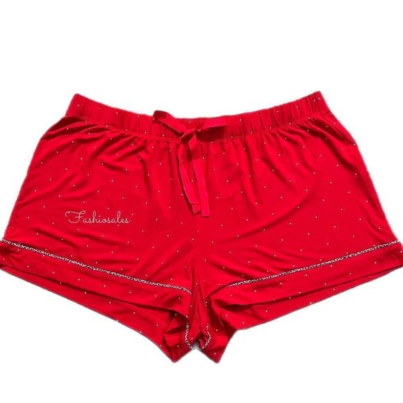 Victoria’s Secret Supersoft Modal polka dots elastic waistband Pajama Shorts Red - Picture 1 of 3